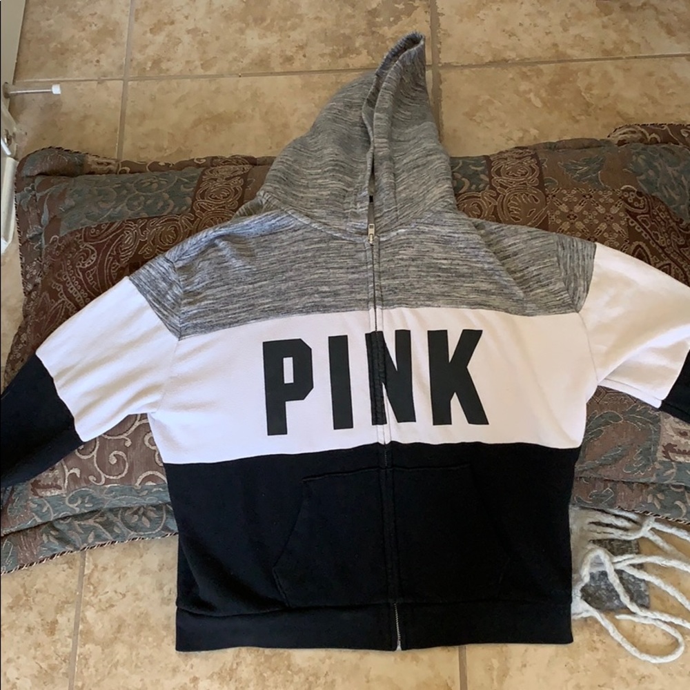 black , grey and white jacket